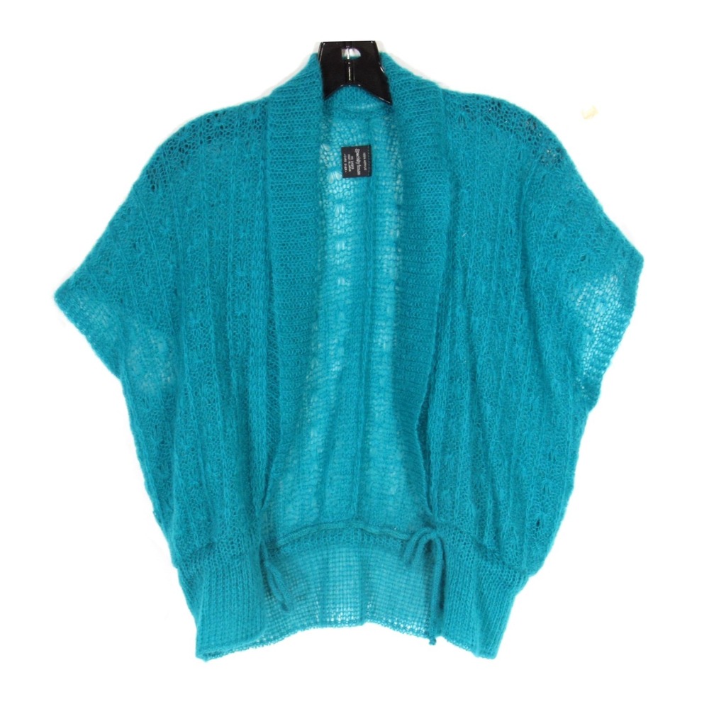 VTG SPECIALTY HOUSE Open-Front DRAWSTRING WAIST Shrug SWEATER CARDIGAN Sz M